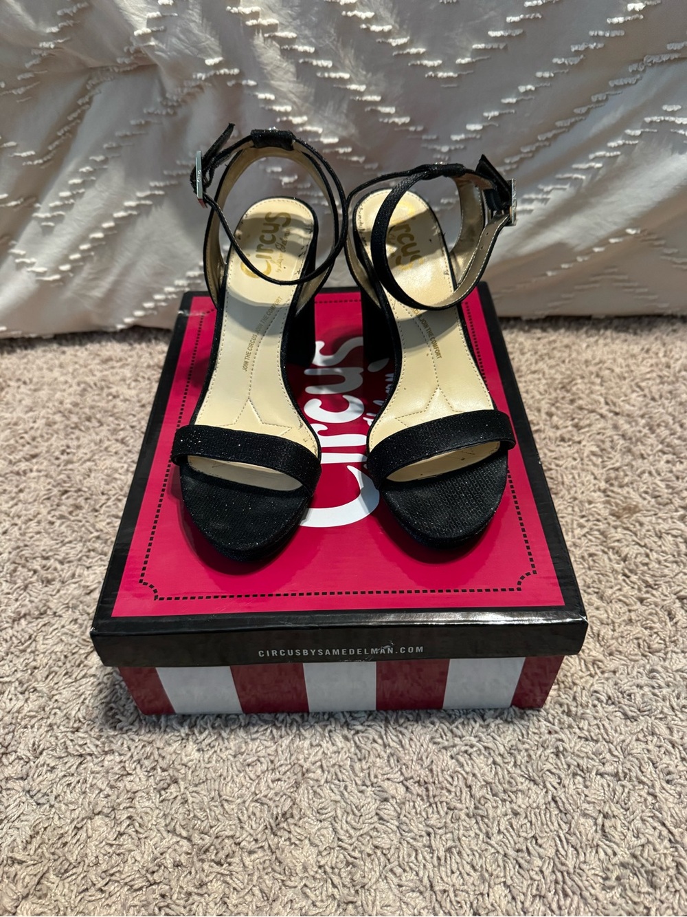 Circus by Sam Edelman Black Ankle-Strap Block Heels